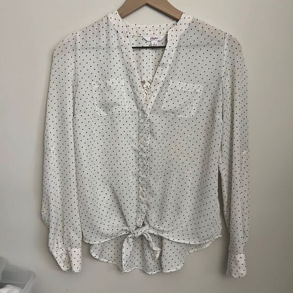 Candies Size Small Blouse Polka Dot Lace Sheer on Back - Picture 1 of 4